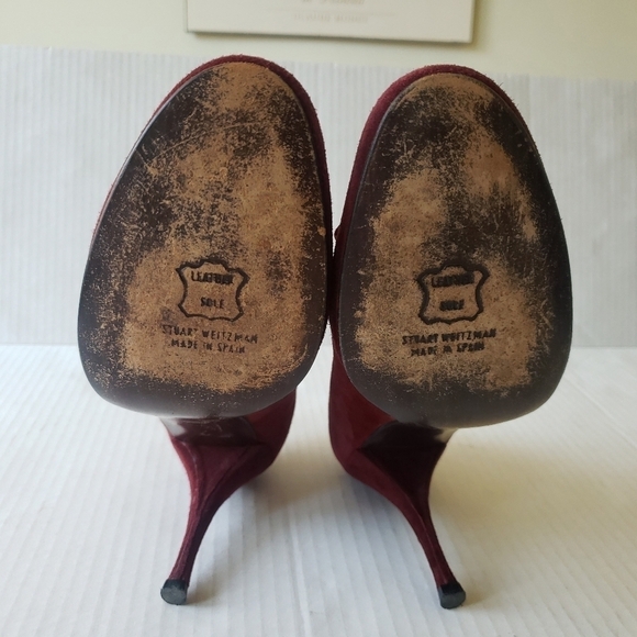 STUART WEIZTMAN BURGUNDY SUEDE PUMP HEEL SHOE SIZE 8M - Picture 8 of 15